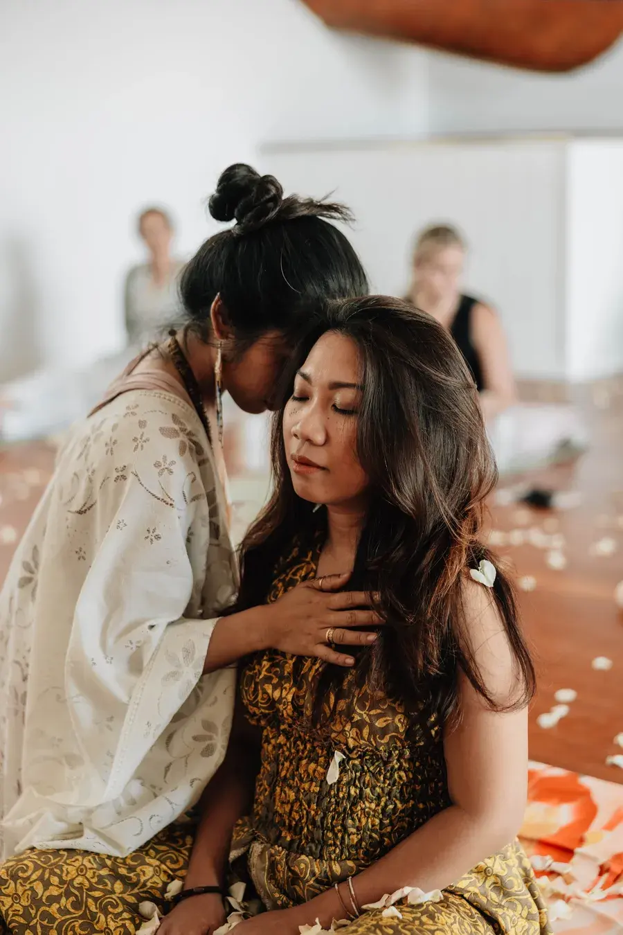 Sarah supporting a participant through emotion