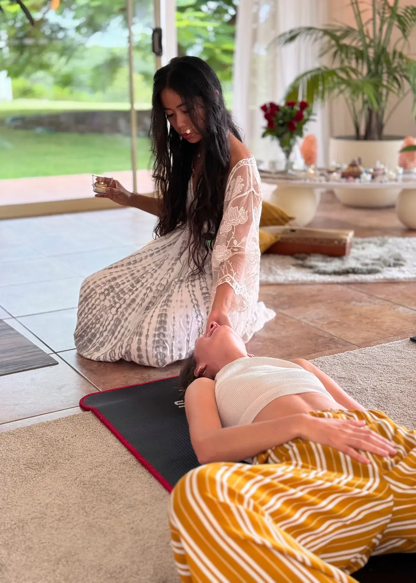 Sarah working one-on-one at the retreat