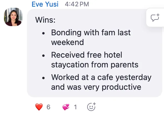 Student win shared in Sarah's community