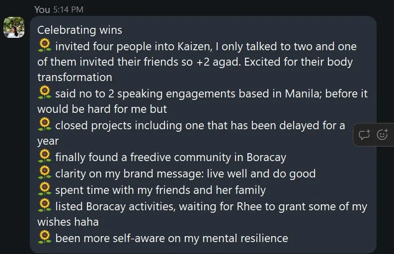 Student win shared in Sarah's community