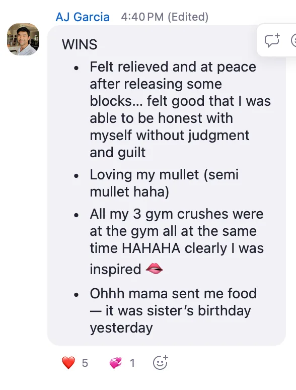 Student win shared in Sarah's community