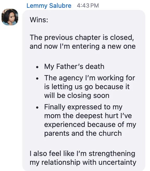 Student win shared in Sarah's community